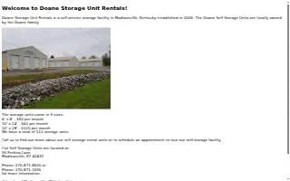 Doane Storage Units website