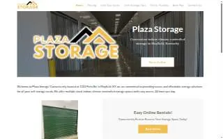 Plaza Storage of Mayfield website