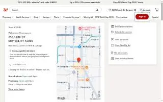 Walgreens Pharmacy of Mayfield website