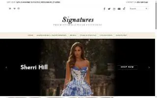 Signatures Formal Boutique website