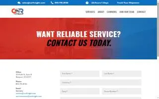 COR Freight website