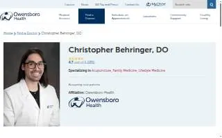 Christopher Behringer, DO website