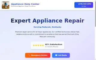 Appliance Help Center website