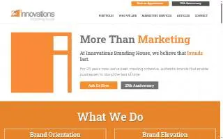 Innovations Branding House website