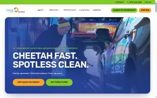 Cheetah Clean Auto Wash website