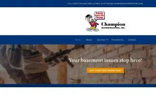 Champion Waterproofing and Piering of St. Matthews website