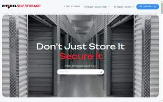 Citadel Self Storage website