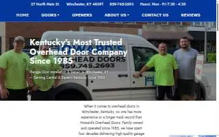 Howard's Overhead Doors of Winchester website