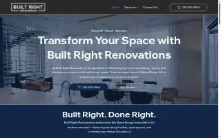 Built Right Renovations website