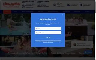 Clearwater Pool & Spa World website