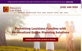 Progeny Law Firm of Baton Rouge website
