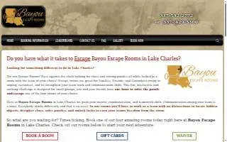 Bayou Escape Rooms of Bogalusa website