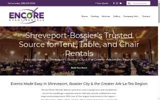 Encore Event Rentals of Bossier City website