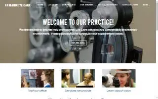 Armand Eye Care website