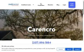 Credit Central of Carencro website