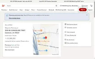 Walgreens Pharmacy of Carencro website