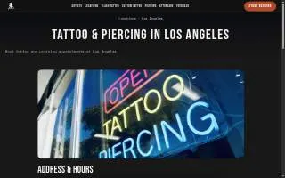 Baron Art Tattoo & Piercing Studio website