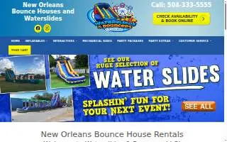 Waterslides and Bouncers website