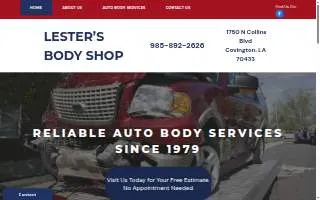 Lester's Body Shop website