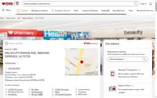 CVS Pharmacy of Denham Springs website