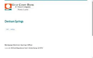 Gulf Coast Bank Mortgage Lending website