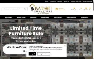 Bayou Furniture website