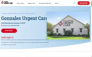 Coastal Urgent Care of Gonzales website