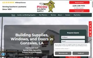 Picou Builders Supply Co website
