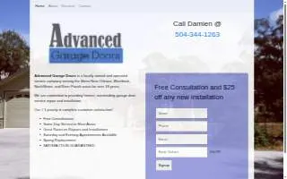 Advanced Garage Doors of Gretna website