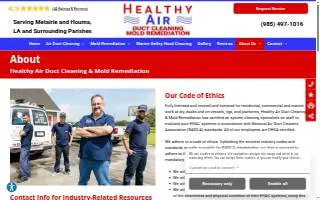 Healthy Air Duct Cleaning & Mold Remediation website