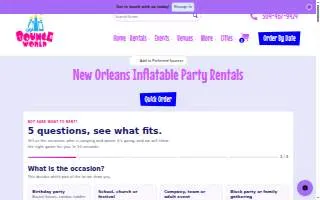 Bounce World Nola website