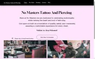 No Masters Tattoo & Piercing of Lafayette website