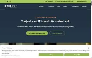 RADER Solutions IT website