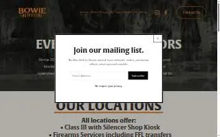 Bowie Outfitters website
