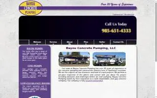 Bayou Concrete Pumping website
