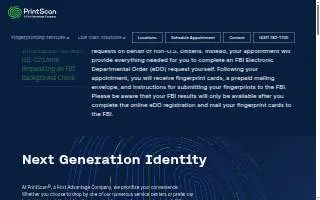 PrintScan - Authorized Fingerprinting Service Center website