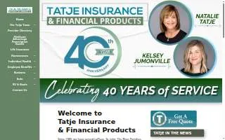 Tatje Insurance & Financial Products website
