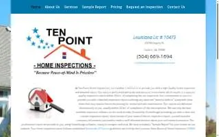 Ten Point Home Inspections website