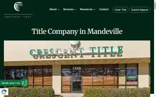 Crescent Title, LLC of Mandeville website