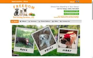 Freedom Pet Sitting Services, L.L.C. of Mandeville website
