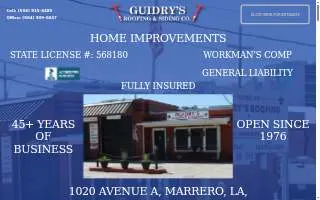 Guidry's Roofing and Siding, LLC website