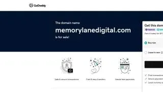 Memory Lane to Digital website