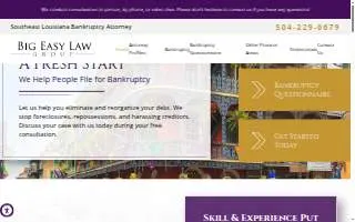 Big Easy Law Group, LLC of Metairie website