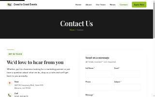 Coast to Coast Events, Inc