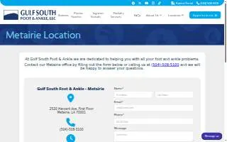 Gulf South Foot & Ankle website