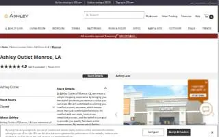 Ashley Outlet of Monroe website