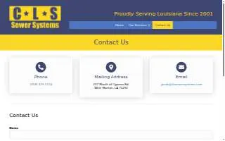 CLS Sewer Systems of Monroe website