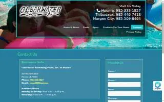 Clearwater Swimming Pools website