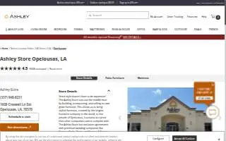 Ashley Store of Opelousas website