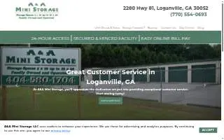 AA Mini Storage website
